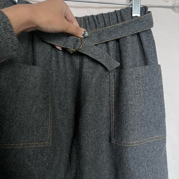 Grey Wool Midi Skirt - Picture 2 of 4